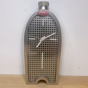 Bugatti 🕰️ Rare Vintage Black and Silver Radiator Grid Clock Collectible Art